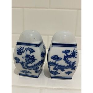 Vintage Bombay China Blue And White Salt and Pepper Shakers